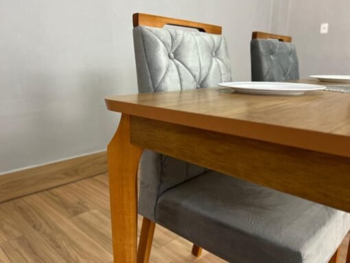 Mesa de Jantar Alegra 1.20x0.80 Com 4 Cadeiras Jasmim - Cinamomo/Cinza - Imagem 2