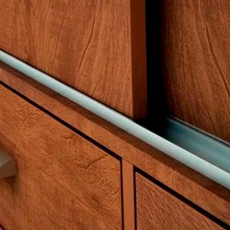 Roupeiro Solteiro Merídian Cinamomo 2 portas c/ 1 Espelho 6 Gavetas Larg. 1.35m - D Doro - Imagem 4