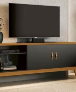 Rack Star 60" - Preto/Cedro