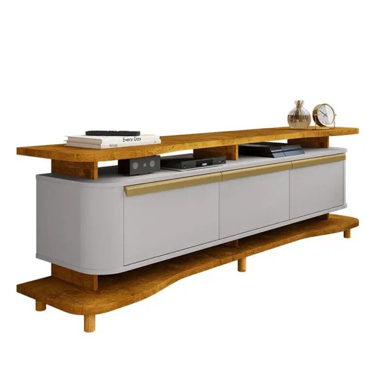 Rack Bancada Guarapari Nature/Off Para TV até 75 Polegadas Larg. 1.80m - Bechara - Imagem 3