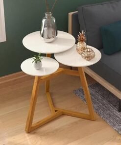 Mesa Lateral Classic 3 Tampos Off White/Nature Tebarrot