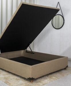 Base Box Baú Casal Prime 138x188x43 Linho Bege SE Movelaria
