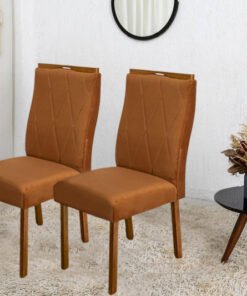 2 Cadeiras Lisboa Terracota 513 Madeira Maciça Art Assento - Entregue Montada