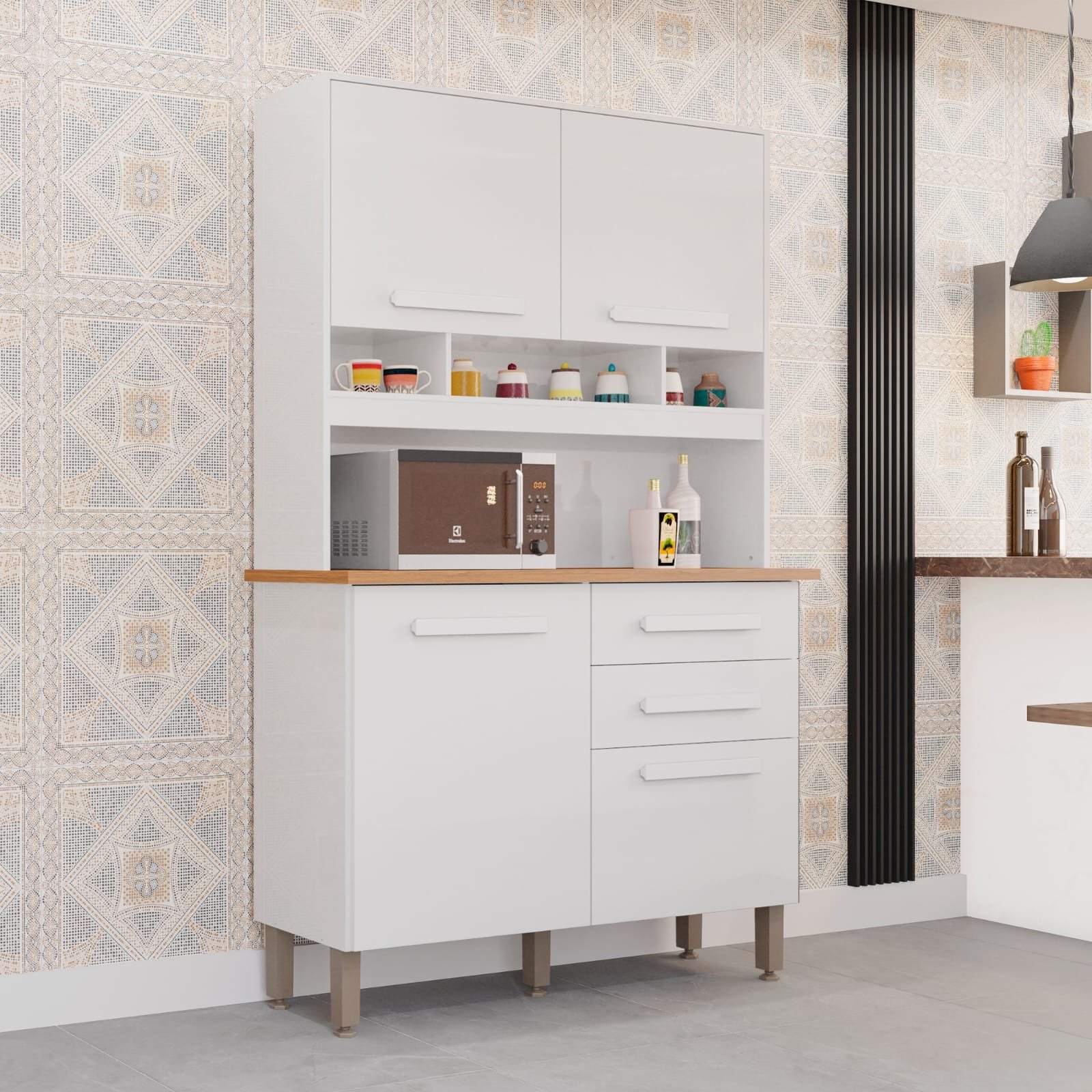 Kit Cozinha Sofia 1,15 m Branco/Neve – IMOP