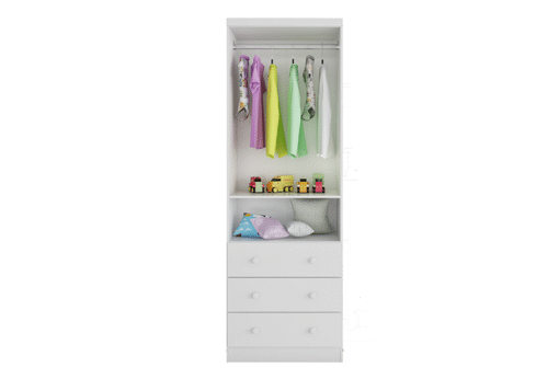 Guarda-Roupa 2 Portas Luna + Berço Uli Americano + Cômoda Junior Branco Brilho - PEROBA MÓVEIS - Imagem 8