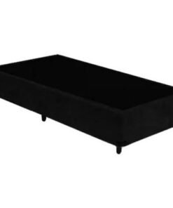 Base Box Solteiro Simples Corino Preto - BIOSTAR
