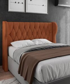 Cabeceira Casal Maldivas Veludo Laranja - ITALIANFLEX