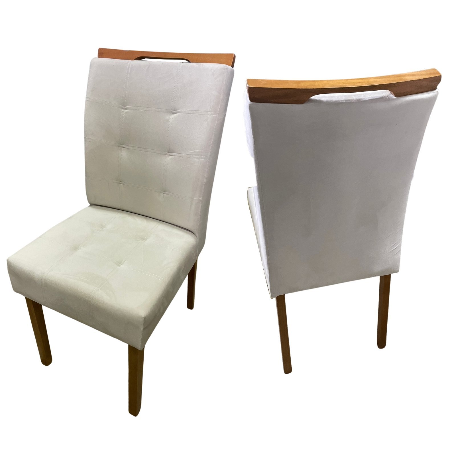 Kit 2 Cadeiras Linda Mel Bege Veludo – IMPÉRIO ESTOFADOS