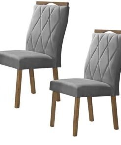 Kit 2 Cadeiras Lisboa Mel/Grafite - ART ASSENTOS