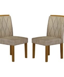 Kit 2 Cadeiras Lorena Freijó/Pena Caramelo - LEIFER