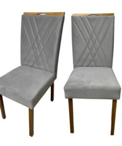 Kit 2 Cadeiras Verona Mel Naturale Grafite - CLEFATOS DECOR