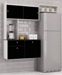 Cozinha Suspensa Lara Branco/Preto - POQUEMA