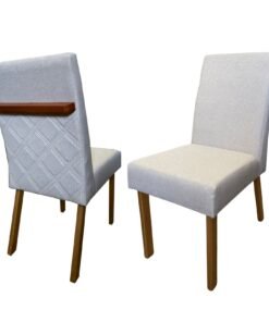 Kit 2 Cadeiras Diana Linho Grafite - HR MOVELARIA