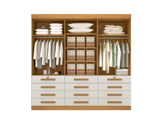 Guarda-Roupa 6 Portas Mônaco 2,40 m Cinamono/Off White – D’DORO MÓVEIS - Imagem 4