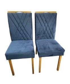 Kit 2 Cadeiras Verona Mel Naturale Azul - CLEFATOS DECOR