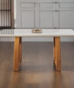 Mesa Ipanema 160 Imbuia Natural/Vidro Off White - MARKA MÓVEIS