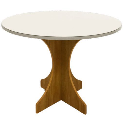 Mesa Redonda Sienna 100 Cinamono/Off White - MINASPLAC - Imagem 2