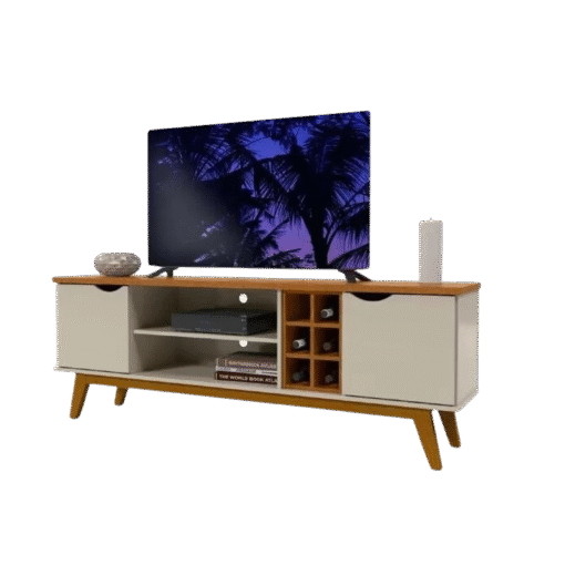 Rack até 50" Prism 1.8 Off White/Cinamono - PATRIMAR - Imagem 2