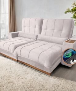 Sofá Retrátil e Reclinável Azarro 2,50 m Bege – ZARAT ESTOFADOS