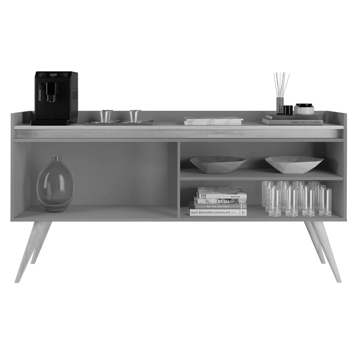 Buffet 4 Portas Gold Mel/Pérola - MÓVEIS PRIMUS - Imagem 3