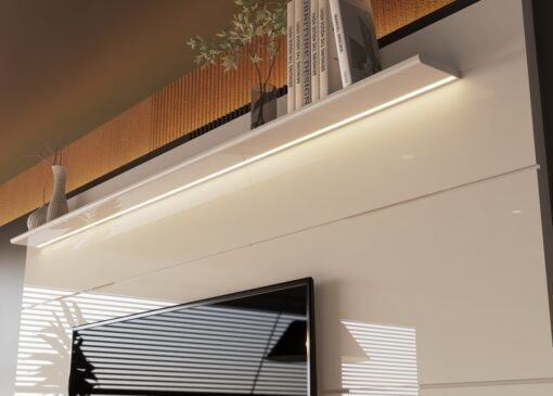 Painel até 75" Bliss + Rack Comodoro 2.18 Off White/Cedro - EDN MÓVEIS - Imagem 4