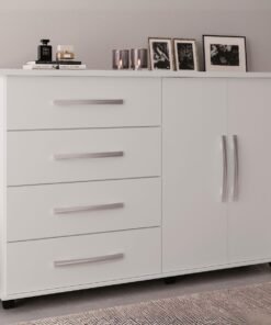 Cômoda 4 Gavetas com Sapateira Dupla Bali Branco - MÓVEIS PRIMUS