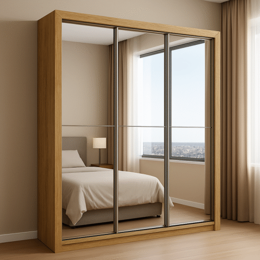Guarda-Roupa Veneza Premium Larg. 1.88m 3 Portas C/ 3 Espelho 4 Gavetas Cinamomo Carioca - Imagem 3
