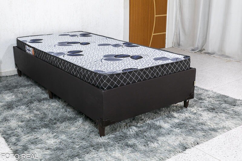 Box Solteiro Zeus Korino Café SE + Colchão Soffie Lotus D20 92x188x47 Nosso Sonho
