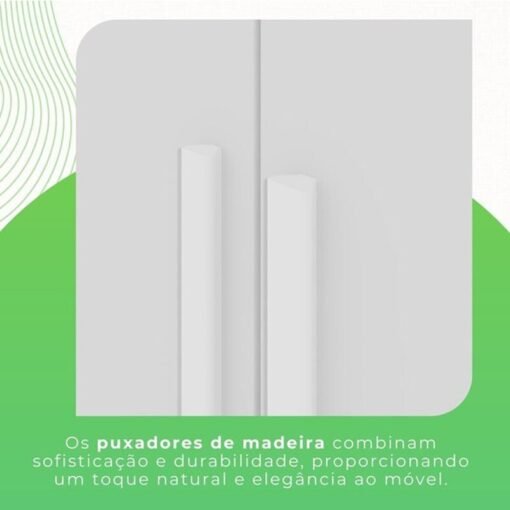 Guarda-Roupa Solteiro Estrela 6 Portas 2 Gavetas Branco Larg. 1.50m Sallêto Pés Grátis - Imagem 5