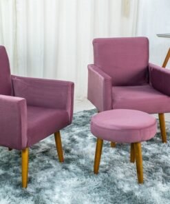 2 Poltrona Dallas Uva 431 + 1 Puff Dallas Uva 431