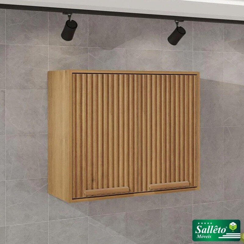 Armário Aéreo Florida Ripado Cinamomo Larg. 0.80m Sallêto