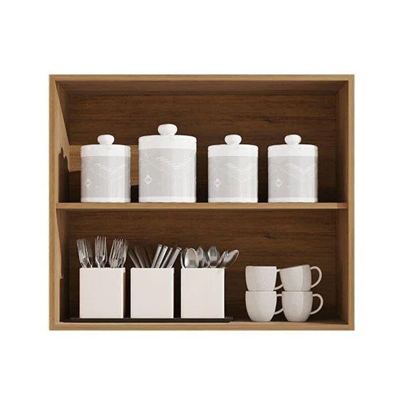 Armário Aéreo Florida Ripado Cinamomo Larg. 0.80m Sallêto - Imagem 2