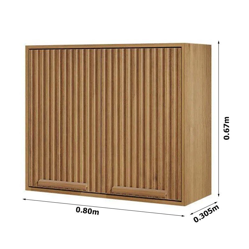 Armário Aéreo Florida Ripado Cinamomo Larg. 0.80m Sallêto - Imagem 3