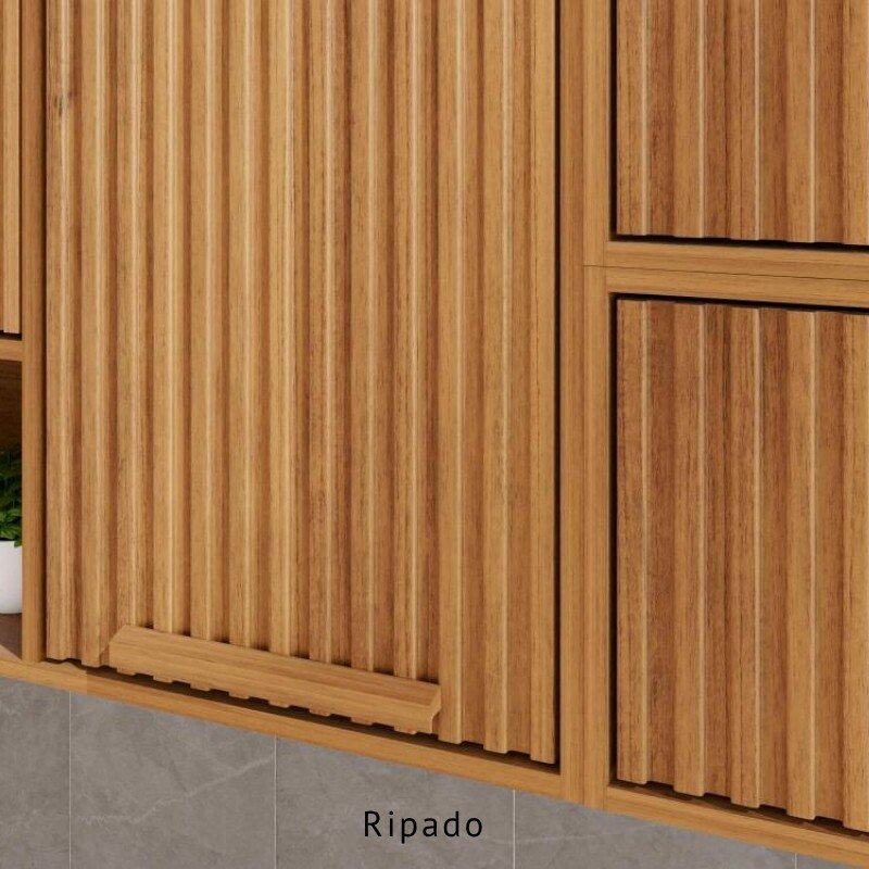 Armário Aéreo Florida Ripado Cinamomo Larg. 0.80m Sallêto - Imagem 4