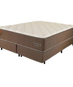 Colchão Queen Pro Quality C D28 + Base Box Simples Corino Marrom – PRORELAX + ALTO NÍVEL CAMAS E COLCHÕES