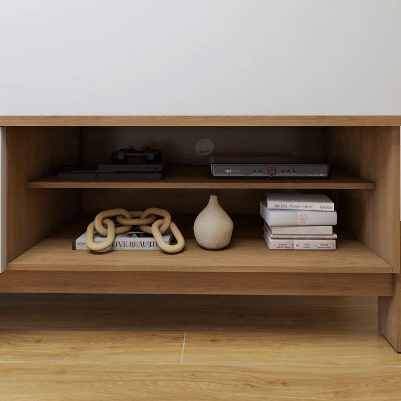 Rack Bancada Ouro Preto Cinamomo/Off com Detalhe Frisado TV até 65 Polegadas Larg. 1.64m - Valdemóveis - Imagem 7