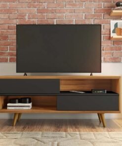 Rack Bancada NT 1180 Larg.1.35m TV até 50 Polegadas Freijó/Preto Notável