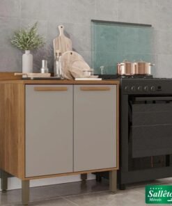 Balcão Flórida Cinamomo/Off 2 Portas Larg. 0.80m Sallêto