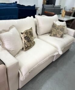 Sofá Retrátil S-100 2,30 m Linho Bege 117 - SUPREMA ESTOFADOS(PROMOÇÃO)