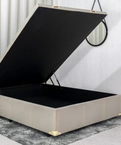 Base Box Baú Casal 138x188x42 Veludo Bege Portobel