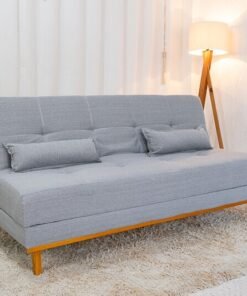 Sofá Cama Madrid larg. 1.80m Molas Bonnel Linho Cinza 2275
