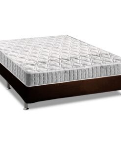 Colchão Casal Orthosono D33 + Base Box Simples Corino Marrom – ANJOS COLCHÕES + BIOSTAR