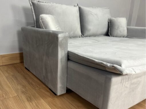 Sofá Cama Retrátil Reclinável Positano 1.80m Mod.80 - Prata Veludo - Imagem 5