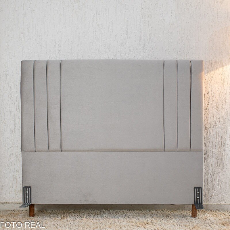 Cabeceira Casal Portinari Veludo Prata Larg. 1.40m - Imagem 3