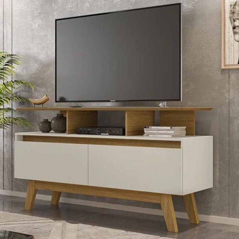 Rack Bancada Rubi Cinamomo/Off TV até 50 Polegadas Larg. 1.20m - Bechara