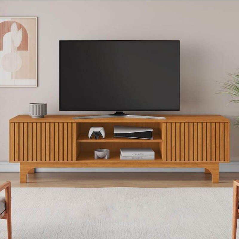 Rack Bancada Triunfo Cinamomo Ripado TV até 70 Polegadas Larg. 2.00m - JCM