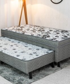 Colchão Box Conjugado Solteiro Dackar C/ Cama auxiliar Cinza 88x188x58 - Orthoside