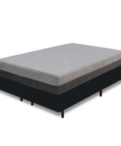 Colchão Queen D28/D40 Fit Visco + Base Box Simples Corino Preto – UMAFLEX + ALTO NÍVEL CAMAS E COLCHÕES