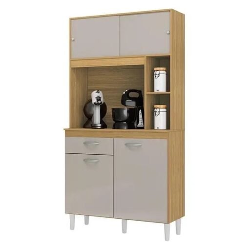 Armário Kit Cozinha Duda 0,90 - Damasco/Off White - Imagem 2