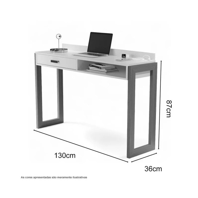 Escrivaninha JB 6055 Luxo Nature 1 Gaveta Larg. 1.30m - JB Bechara - Imagem 4
